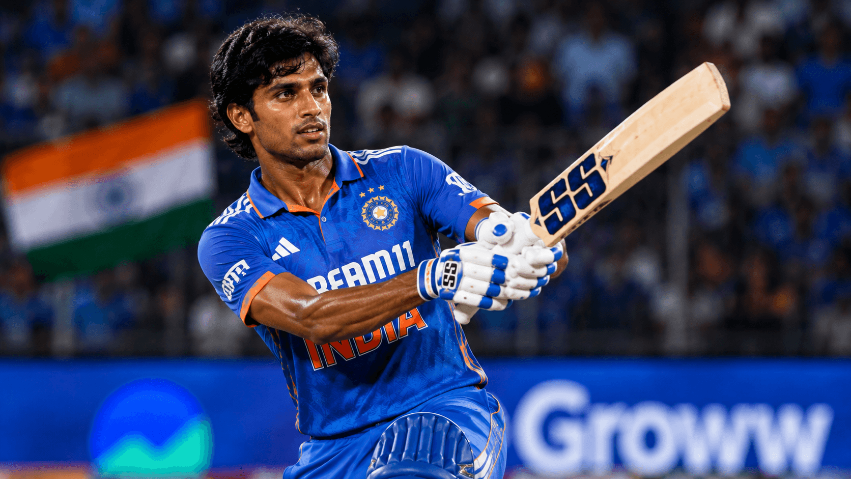 Tilak Varma playing for Team India